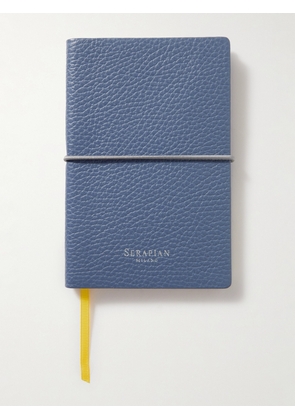Serapian - Small Logo-Print Full-Grain Leather Notebook - Men - Blue