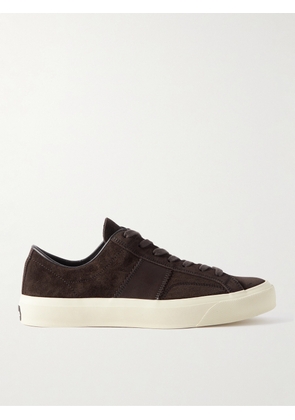 TOM FORD - Cambridge Leather-Trimmed Suede Sneakers - Men - Brown - UK 6