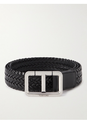 TOM FORD - 3cm Woven Leather Belt - Men - Black - EU 85