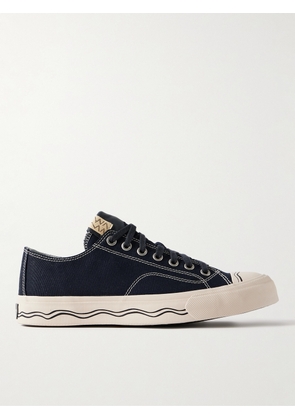 Visvim - Seeger Leather and Rubber-Trimmed Canvas Sneakers - Men - Blue - US 8