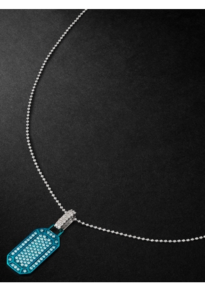 EÉRA - Tag White Gold Diamond Pendant Necklace - Men - Blue