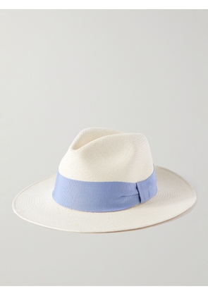 Frescobol Carioca - Rafael Grosgrain-Trimmed Straw Panama Hat - Men - Blue - 55