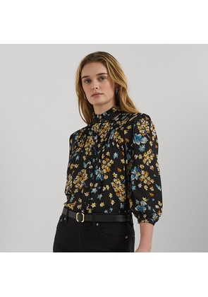 Floral Georgette Blouson-Sleeve Shirt