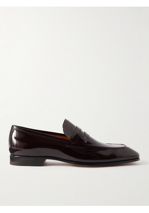TOM FORD - Bailey Patent-Leather Penny Loafers - Men - Brown - UK 7