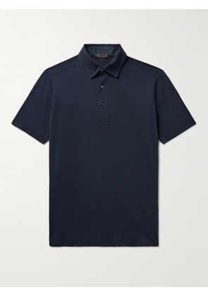 Loro Piana - Cotton-Piqué Polo Shirt - Men - Blue - XS