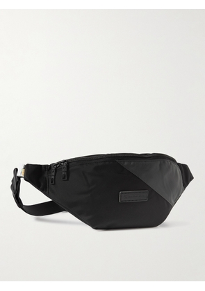 Master-Piece - Slant Leather-Trimmed Recycled CORDURA® ECO Belt Bag - Men - Black