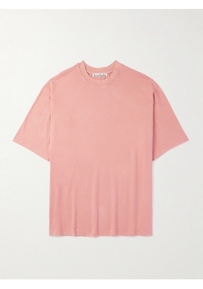 Acne Studios - Extorr Logo-Appliquéd Garment-Dyed Cotton-Jersey T-Shirt - Men - Pink - XS