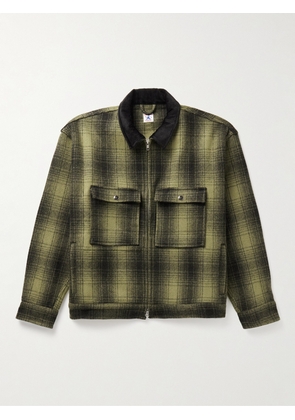 Randy's Garments - Station Corduroy-Trimmed Wool-Blend Jacket - Men - Green - S