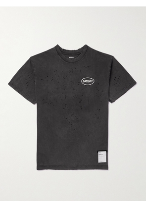 Satisfy - Distressed Logo-Print MothTech™ Cotton-Jersey T-Shirt - Men - Black - 1
