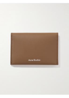 Acne Studios - Logo-Print Leather Bifold Cardholder - Men - Brown