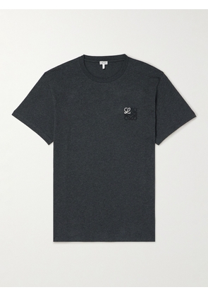LOEWE - Slim-Fit Logo-Embroidered Cotton-Jersey T-Shirt - Men - Gray - XS