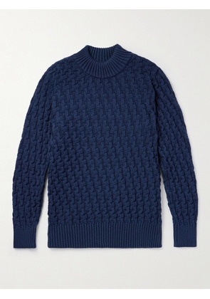 S.N.S Herning - Stark Cable-Knit Merino Wool Sweater - Men - Blue - S