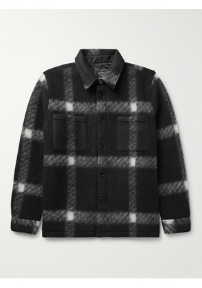 Portuguese Flannel - Checked Brushed-Fleece Overshirt - Men - Black - XS
