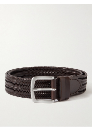 Mr P. - 3.5cm Woven Leather Belt - Men - Brown - EU 85