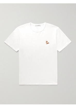 Maison Kitsuné - Chillax Fox Logo-Appliquéd Cotton-Jersey T-Shirt - Men - White - XS