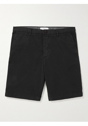Mr P. - Straight-Leg Garment-Dyed Cotton-Twill Bermuda Shorts - Men - Black - 28