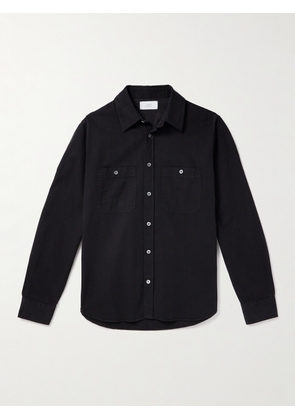 Mr P. - Herringbone Cotton-Twill Shirt - Men - Black - XS