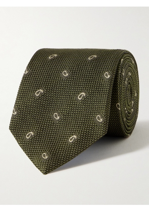 Richard James - 8.5cm Embroidered Silk-Grenadine Tie - Men - Green