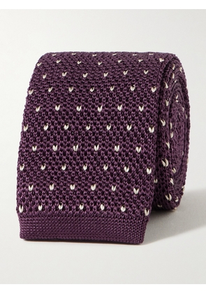 Richard James - 6cm Embroidered Knitted Silk Tie - Men - Purple