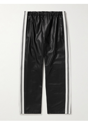 Marni - Straight-Leg Striped Nappa Leather Trousers - Men - Black - IT 44