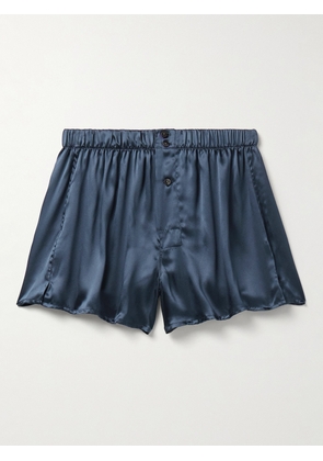 Rubinacci - Silk-Satin Boxer Shorts - Men - Blue - S