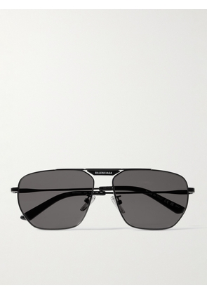 Balenciaga - Tag 2.0 Aviator-Style Gunmetal-Tone Sunglasses - Men - Gray