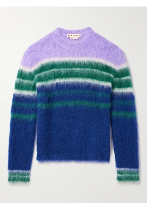 Marni - Striped Mohair-Blend Sweater - Men - Purple - IT 44