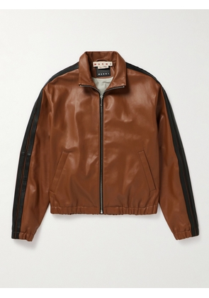 Marni - Striped Nappa Leather Track Jacket - Men - Brown - IT 44