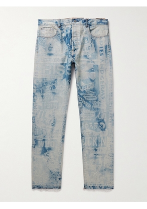 Gallery Dept. - Good Luck Straight-Leg Frayed Printed Jeans - Men - Blue - 28W 30L