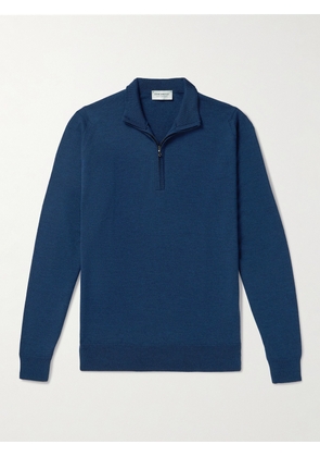 John Smedley - Tapton Merino Wool Half-Zip Sweater - Men - Blue - S