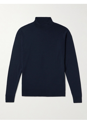 John Smedley - Harcourt Slim-Fit Mock-Neck Merino Wool Sweater - Men - Blue - S