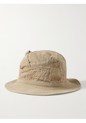 KAPITAL - The Old Man and the Sea Distressed Buckled Cotton-Twill Bucket Hat - Men - Neutrals