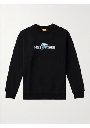 DIME - Reno Logo-Embroidered Cotton-Jersey Sweatshirt - Men - Black - S