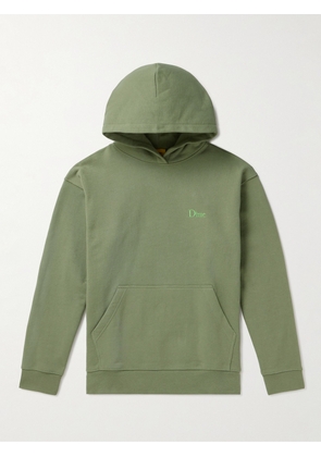 DIME - Logo-Embroidered Cotton-Jersey Hoodie - Men - Green - S