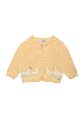 Trotters Cotton-Wool Duckling Cardigan (0-9 Months)