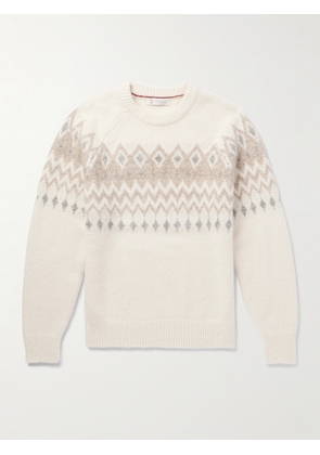 Brunello Cucinelli - Fair Isle Jacquard-Knit Sweater - Men - Neutrals - IT 46