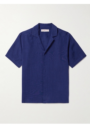 Orlebar Brown - Maitan Camp-Collar Linen Shirt - Men - Blue - S