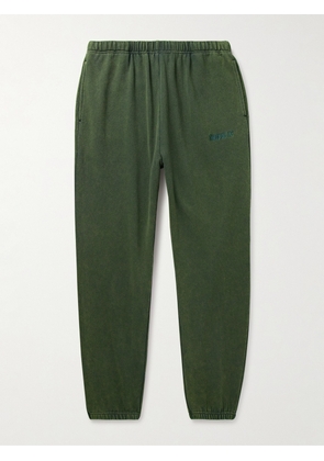 Throwing Fits - Tapered Logo-Embroidered Cotton-Jersey Sweatpants - Men - Green - S