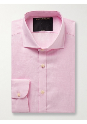 Favourbrook - Bridford Cutaway-Collar Linen Shirt - Men - Pink - UK/US 15