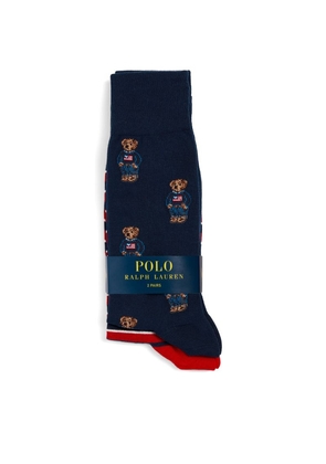 Polo Ralph Lauren Polo Bear Striped Socks (Pack Of 2)