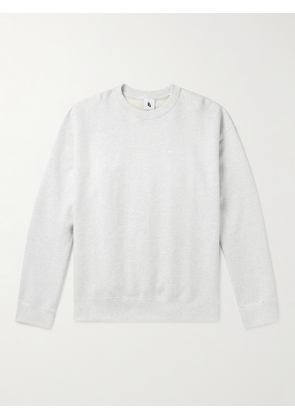 Nike - Solo Swoosh Logo-Embroidered Cotton-Blend Jersey Sweatshirt - Men - Gray - S