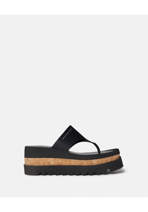 Stella McCartney - Sneak-Elyse Platform Thong Sandals, Woman, Black, Size: 34h
