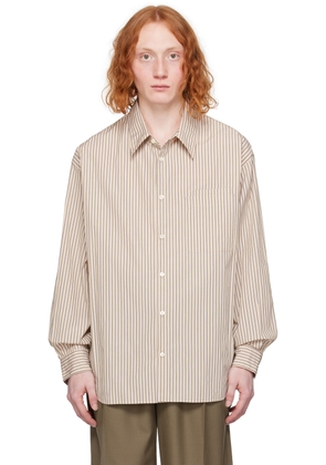 LEMAIRE Beige & Navy Striped Shirt