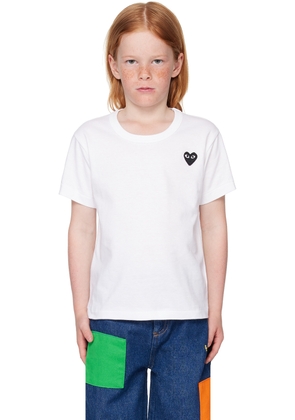 COMME des GARÇONS PLAY Kids White Emblem T-Shirt