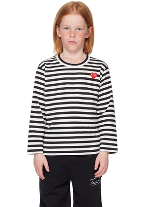COMME des GARÇONS PLAY Kids Black & White Striped Long Sleeve T-Shirt
