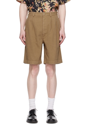 Sunflower Khaki Pleated Denim Shorts