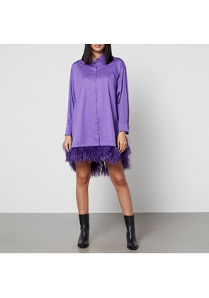 Marques Almeida Feather-Trimmed Cotton Shirt Dress - XS