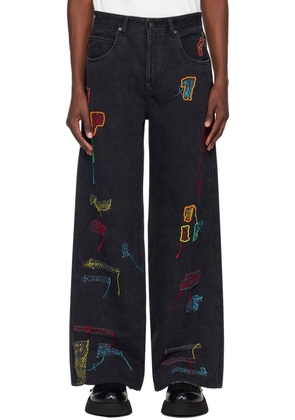 Glass Cypress Black Reconstructed Jeans