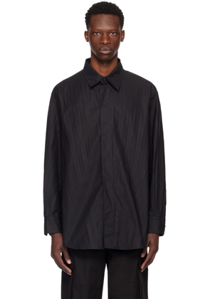 Valentino Black Garment-Pleated Shirt