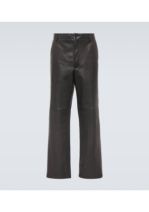 Prada Leather straight pants